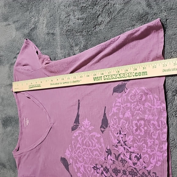 Banana Republic Graphic Tee V Neck Short Sleeve T- Shirt Mauve Purple Size L - Picture 5 of 7
